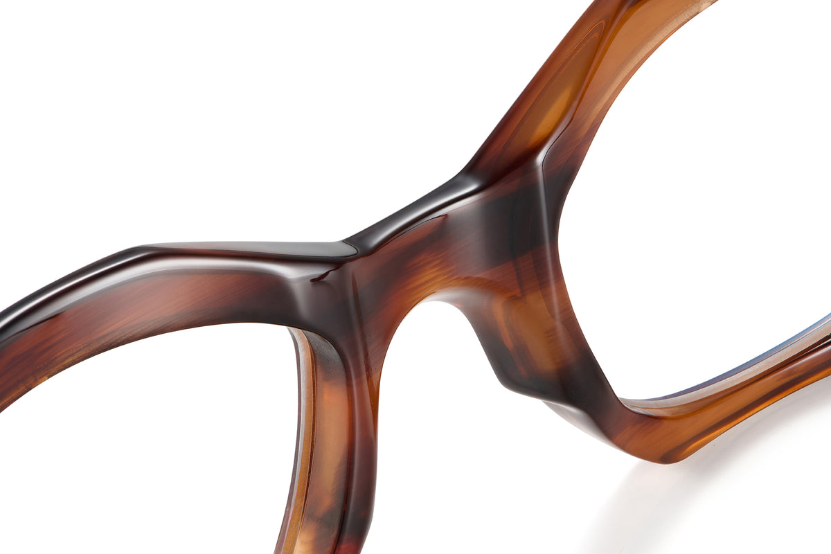 Gafas graduadas Suitto Sonata para mujer, montura cuadrada de acetato, en carey cobre
