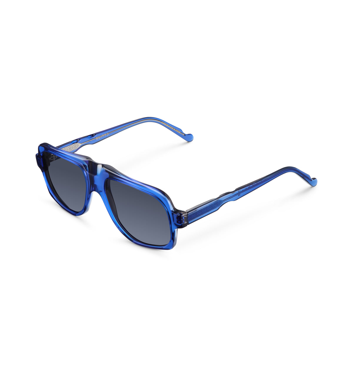 Gafas de sol Suitto Tango para hombre, montura cuadrada de acetato, en azul