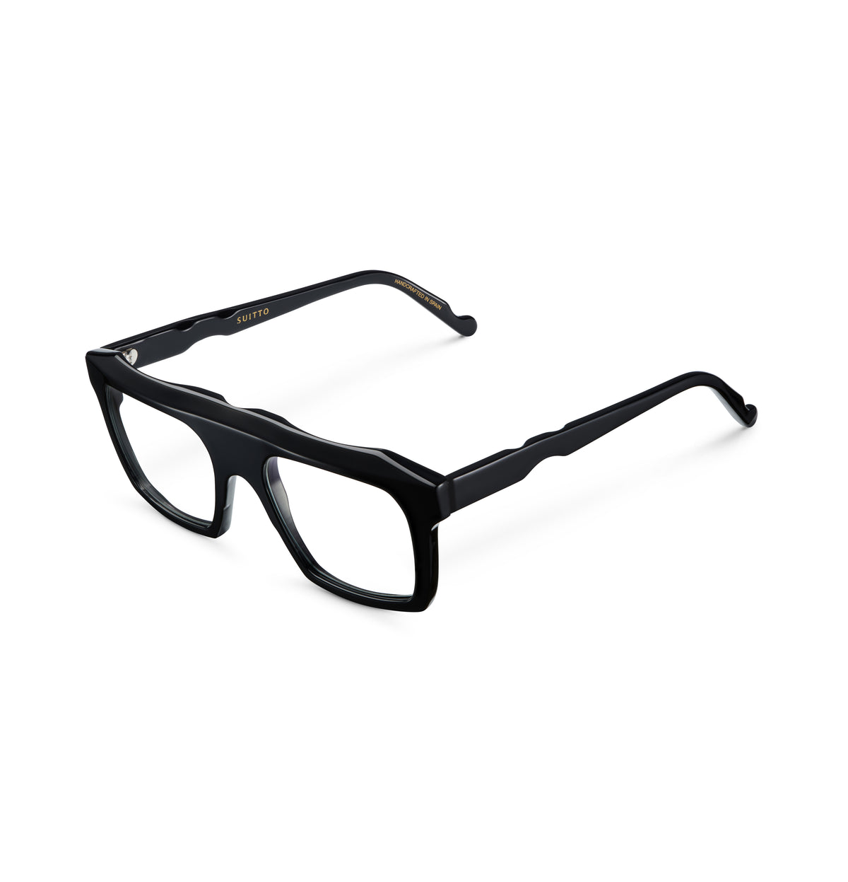 Gafas graduadas Suitto Tempo para hombre, montura cuadrada de acetato, en negro