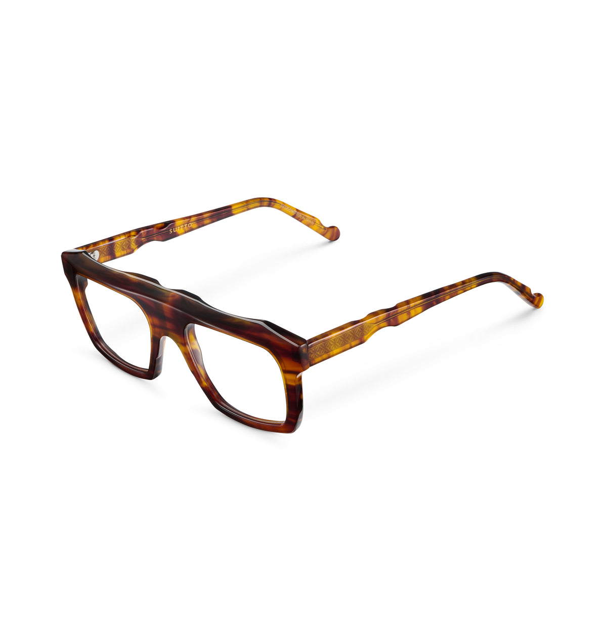 Gafas graduadas Suitto Tempo para hombre, montura cuadrada de acetato, en carey cobre