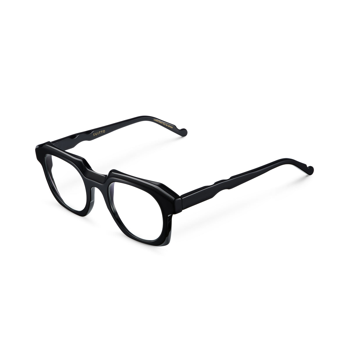 Gafas graduadas Suitto Verso para hombre, montura redonda de acetato, en negro