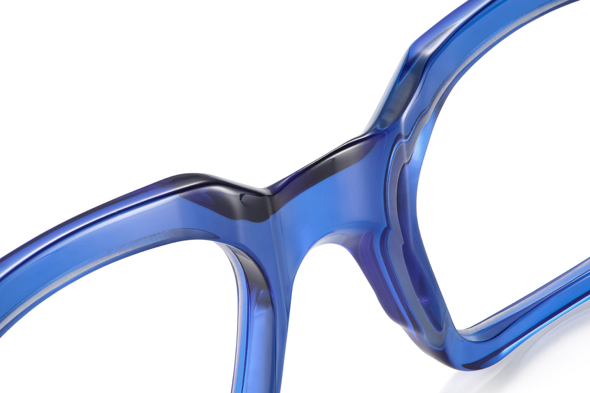 Gafas graduadas Suitto Verso para hombre, montura redonda de acetato, en azul
