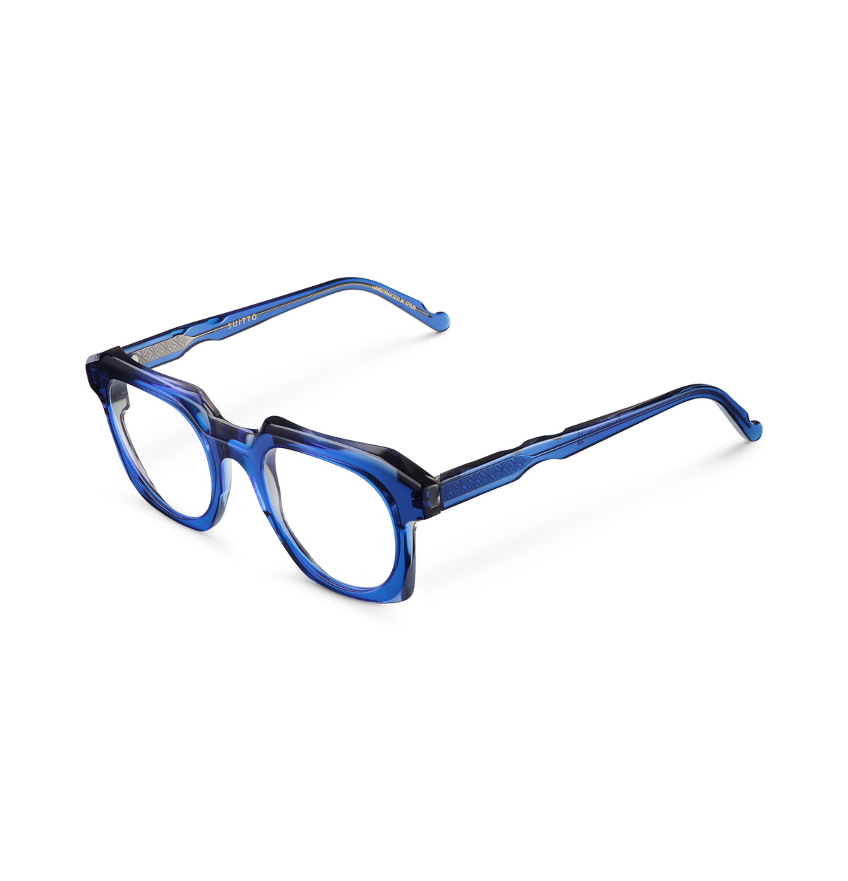Gafas graduadas Suitto Verso para hombre, montura redonda de acetato, en azul