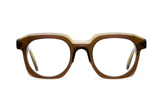 Gafas graduadas Suitto Verso para hombre, montura redonda de acetato, en oliva