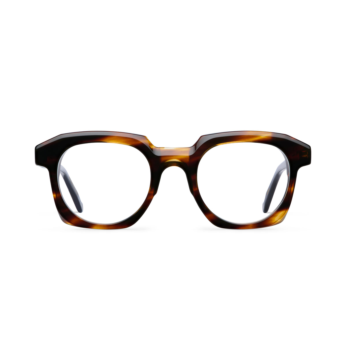 Gafas graduadas Suitto Verso para hombre, montura redonda de acetato, en carey ambar